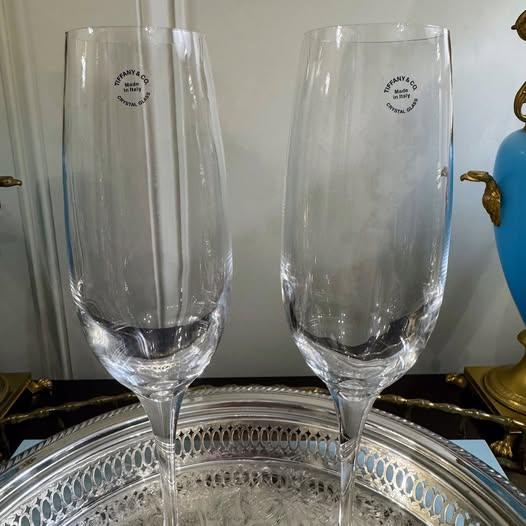 Tiffany and Co. Tiffany & Co. Champagne Glass Flutes - A Pair For Sale - Image 4 of 7