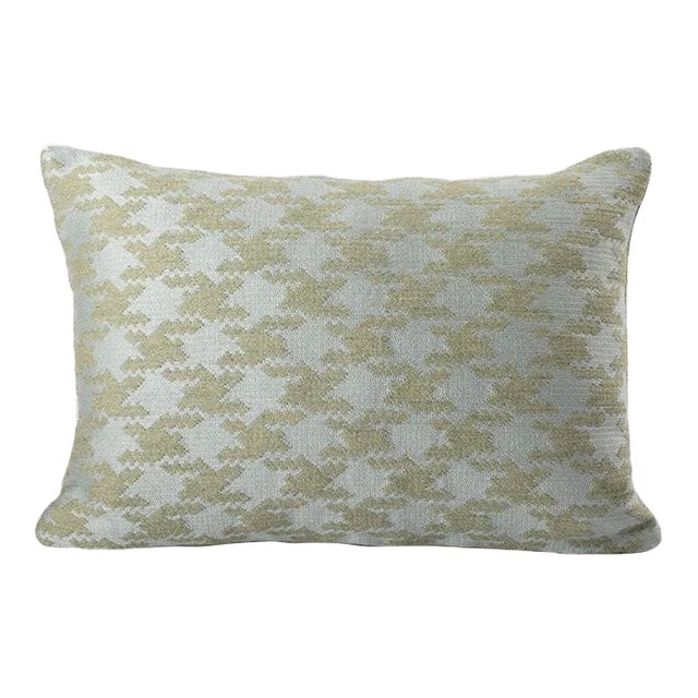 Milton Textiles Grand Houndstooth Sky Throw Pillow For Sale