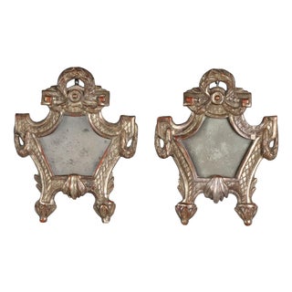 Neoclassical Carved Wood Cartaglories, Set of 2 For Sale