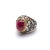 Black Gold Rubellite Tourmaline and Diamond Florentine Ring Size 6.5 For Sale - Image 6 of 9