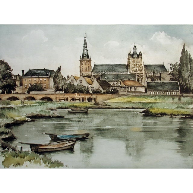Vintage Aquatint Etching by Roger Hebbelinck Hand signed, titled and numbered by the artist in pencil unframed Limited...