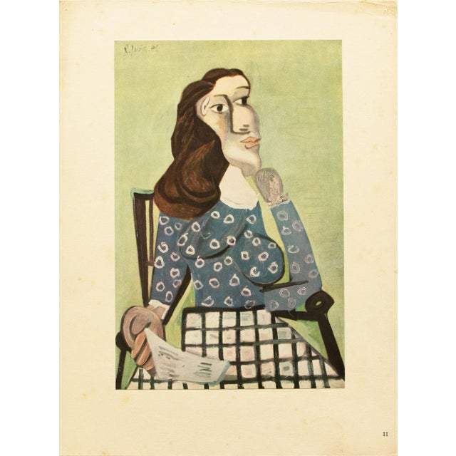 1940s 1946 After P. Picasso "Femme Au Corsage Bleu", Second Edition Period Offset Lithograph For Sale - Image 5 of 10