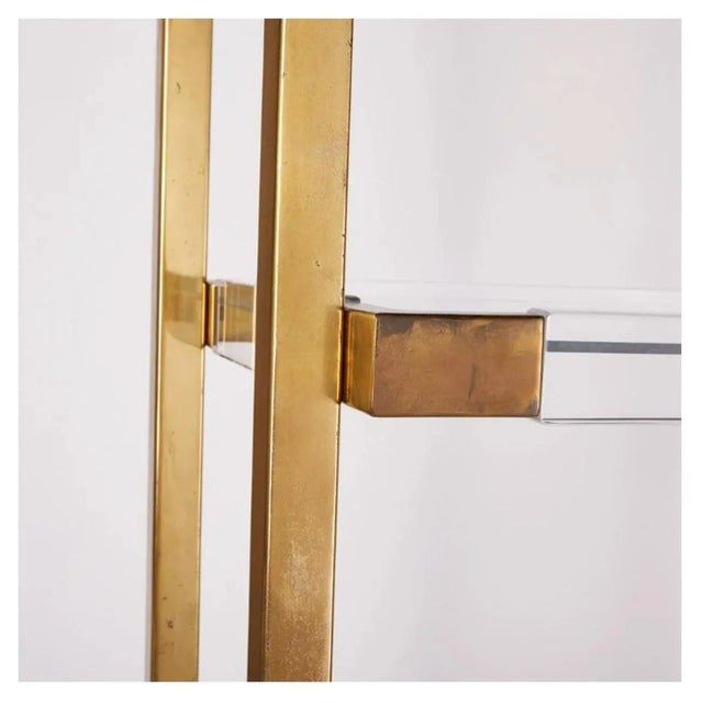 1960s 1960s Lucite & Brass Etagere with Five Shelves by Charles Hollis Jones For Sale - Image 5 of 9