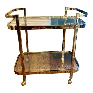 Late 20th Century Vintage Design Institute of America Brass Cart Attributed to Milo Baughman For Sale
