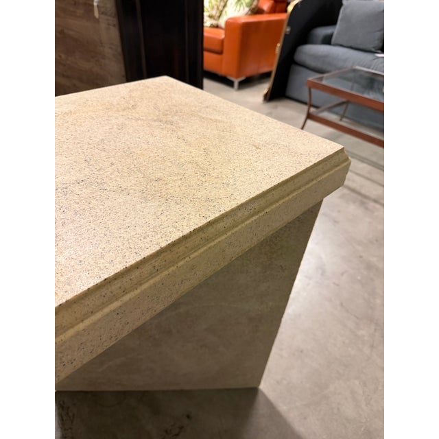 Late 20th Century Bespoke Geometric Faux Stone Console Table For Sale - Image 5 of 12