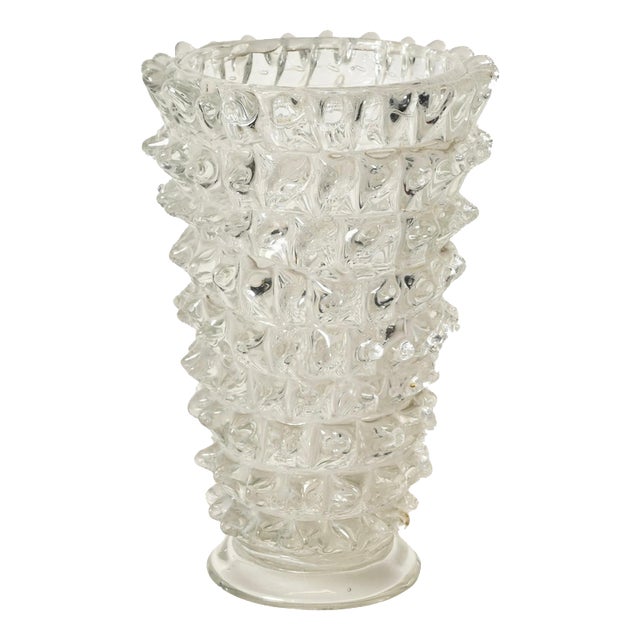 Large Italian Rostrato Murano Glass Vase by Ercole Barovier, Italy, 1940s For Sale