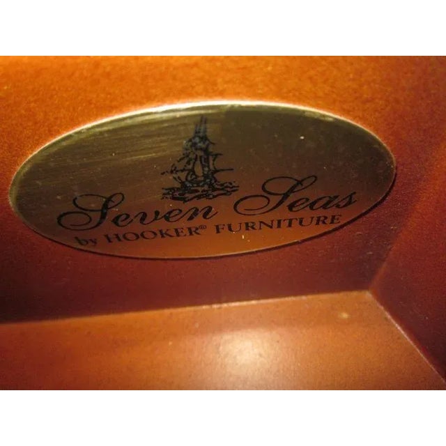 Brown 1960s Accent Round Table One Drawer Dark Tone Seven Seas by Hooker Furniture Co For Sale - Image 8 of 12