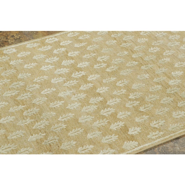 2020s Contemporary Block Print Floral Natural Silk Runner by Rug & Kilim, India For Sale - Image 5 of 9
