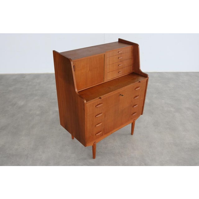 Mid-Century Modern Vintage Danish Secretary in Teak, 1960s For Sale - Image 3 of 11
