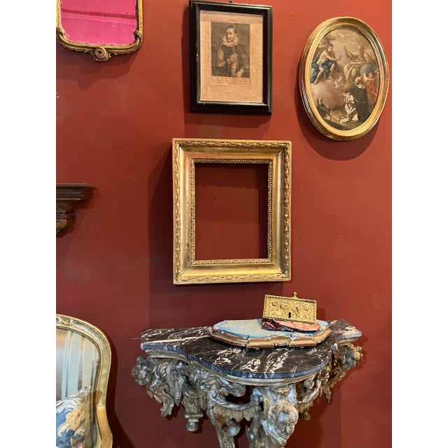 Tuscan Empire Carved Gold Leaf Gilt Frame, Italy, 19th Century For Sale - Image 7 of 11