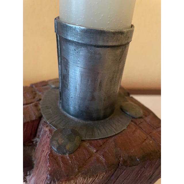 Rustic Vintage French Rustic Candlestick, 1960s For Sale - Image 3 of 10