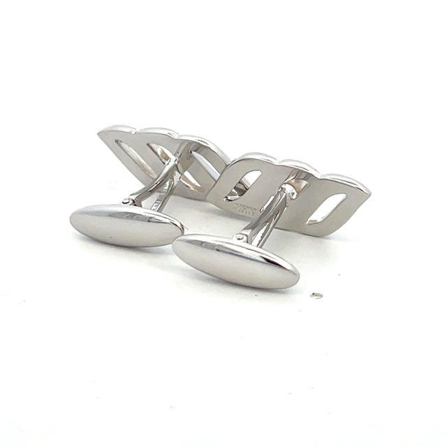 Metal 1990s Pair of Mikimoto Estate Akoya Pearl Mens Cufflinks 6 mm Silver For Sale - Image 7 of 11