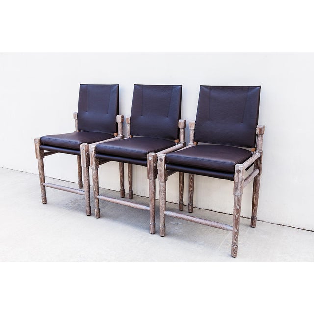 Richard Wrightman "Chatwin" Counter Chairs in White Oak and Leather For Sale - Image 14 of 15