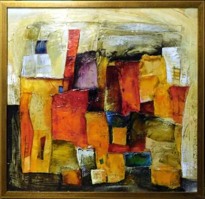 Contemporary Abstract Acrylic Painting by Peter Markov, Framed