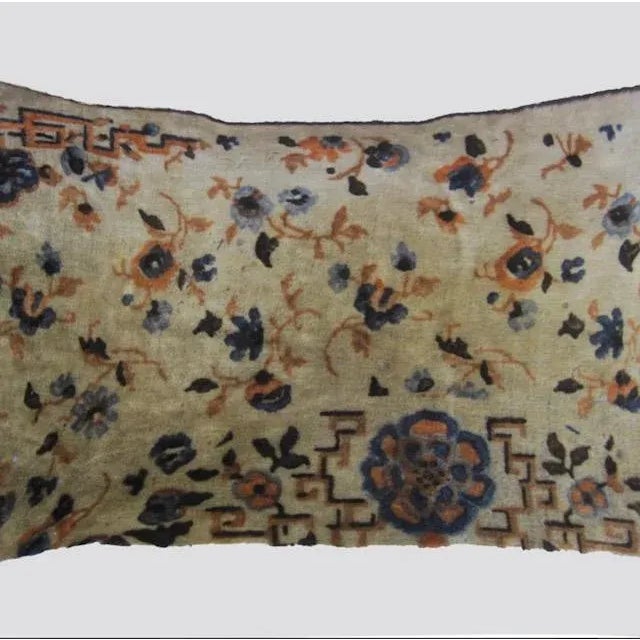 Turn Of The Century Zen Silk Mohair from a carriage blanket. Tan Silk mohair on back. Due to textiles age and origin, they...