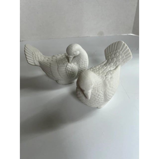 White Porcelain Dove Figurines, pair of two bisque porcelain. Perfect for the holidays or all year long. Would look...
