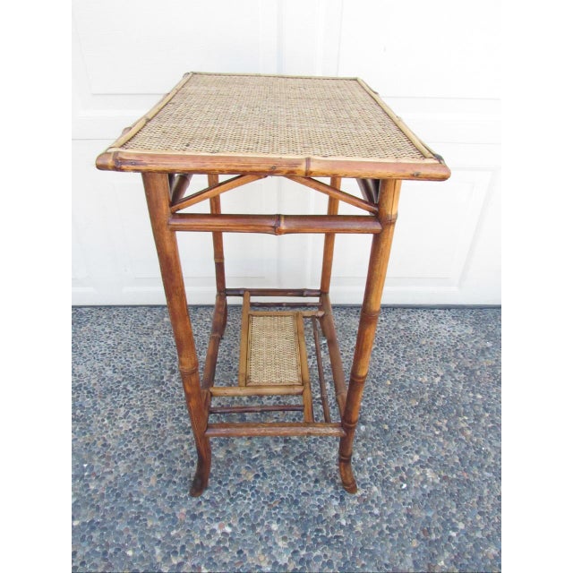 Tan Antique English Bamboo Table For Sale - Image 8 of 17