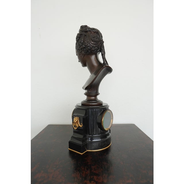 Vintage French Bust Mantel Clock For Sale In Austin - Image 6 of 18