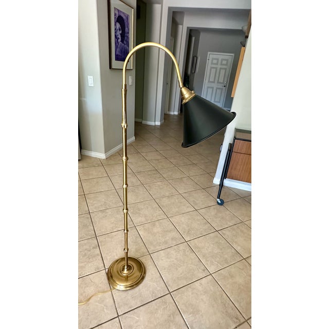 Late 20th Century Frederick CooperSolid Brass Faux Bamboo Floor Lamp For Sale - Image 10 of 17