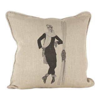 Ready for the Slopes Linen Pillow For Sale