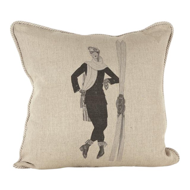 Ready for the Slopes Linen Pillow For Sale