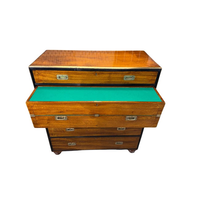 English Victorian Campaign Secretaire Chest, Circa 1860 For Sale - Image 12 of 18