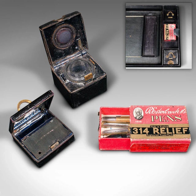 1890s Victorian Antique Correspondence Box, English, Leather, Writing Case For Sale - Image 12 of 13