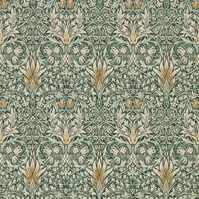 Morris & Co Snakeshead Wallpaper in Forest/Thyme For Sale