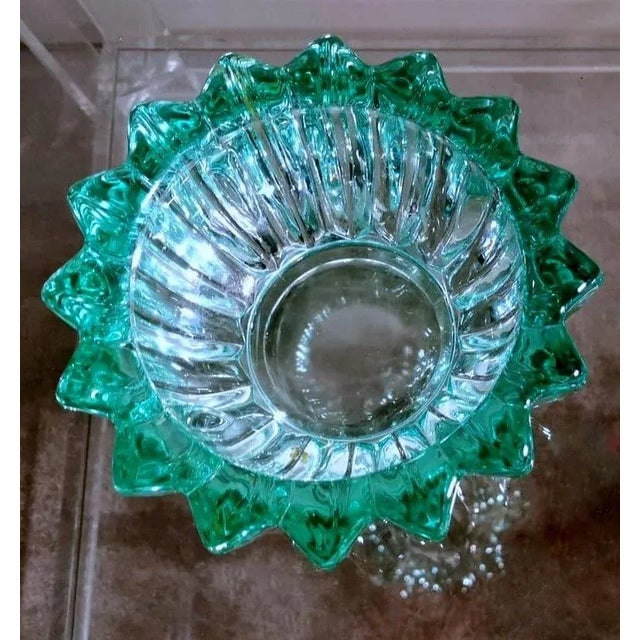 Art Deco Green Molded Glass Bowl by Pierre Davesn, 1930s For Sale - Image 12 of 13