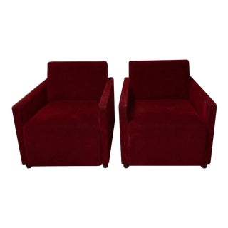 Mid-Century Modern Coalesse Steelcase Deco Inspired Club Chairs Circa 1967, Pair For Sale