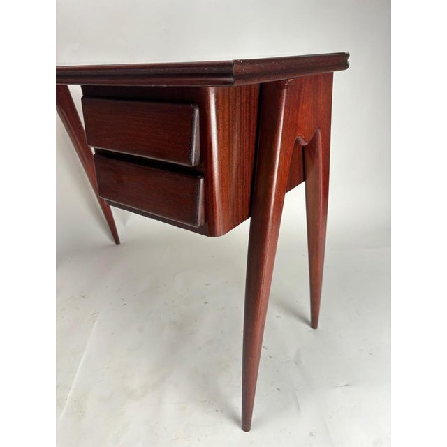 Mid-Century Desk in Wood and Glass from Dassi, Italy, 1950s For Sale - Image 9 of 11
