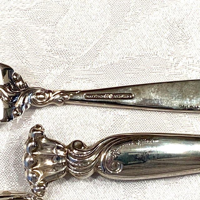 1990s Wallace Sterling Silver – Romance by the Sea – Two 5-Piece Place Settings- 10 Pieces For Sale In Portland, OR - Image 6 of 6