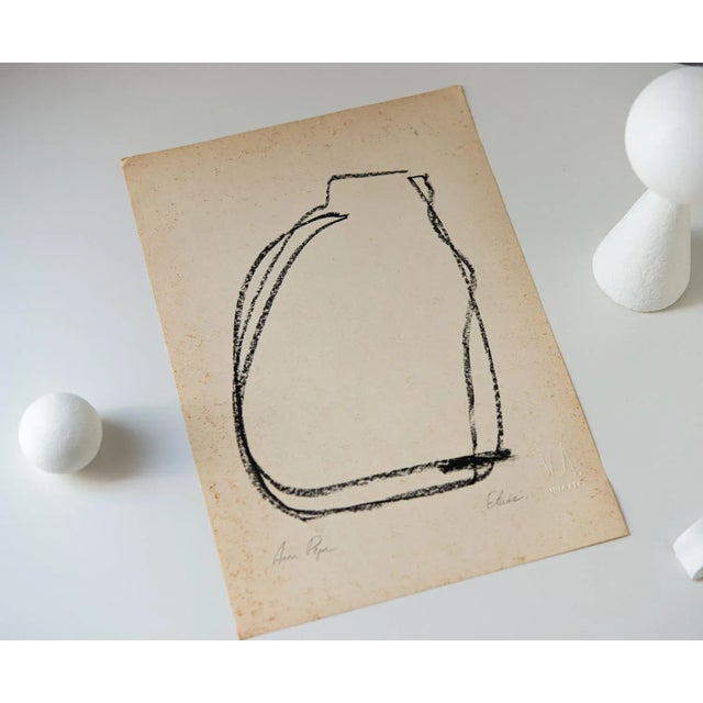 Contemporary "Etudes" Contemporary Abstract Oil Pastel Painting For Sale - Image 3 of 4