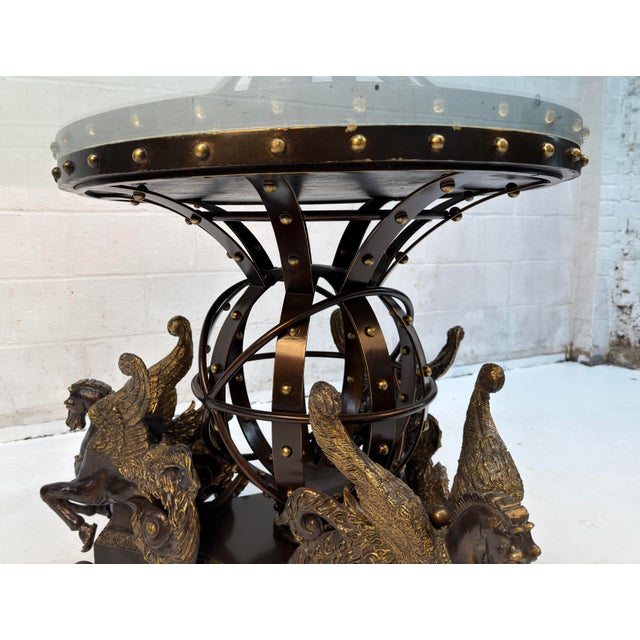 Late 20th Century Unique Hippocampus Glass Top Dining Table For Sale In New York - Image 6 of 9