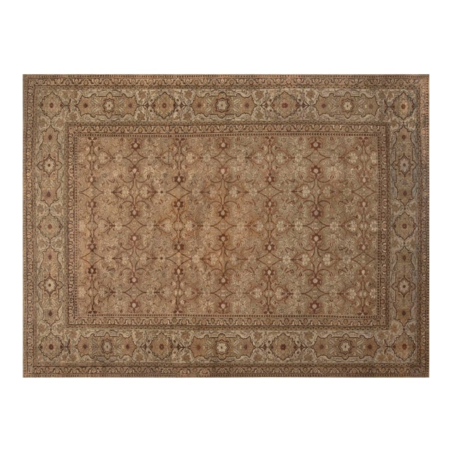 Vintage Indian Amritsar Botanic Handmade Wool Rug For Sale