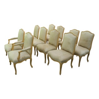 Rare Set 10 Sally Sirkin Lewis for J. Robert Scott French Louis XV Dining Chairs, Late 20th Century For Sale