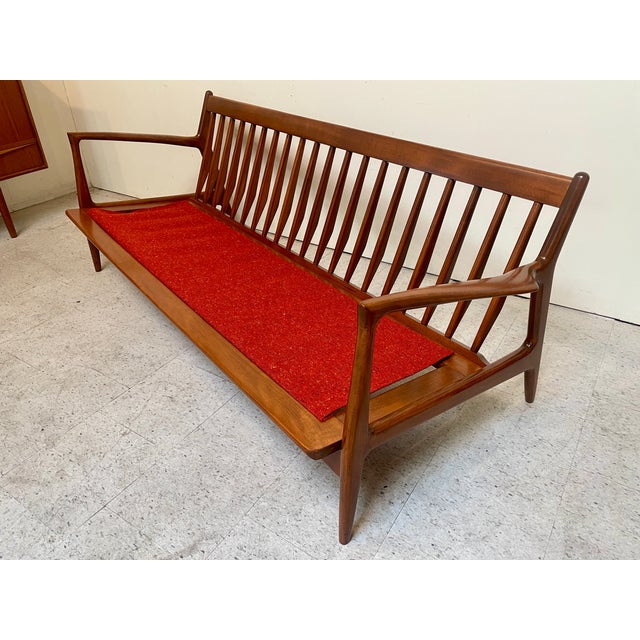 Mid-Century Danish Teak 3-Seater Sofa For Sale In Los Angeles - Image 6 of 13