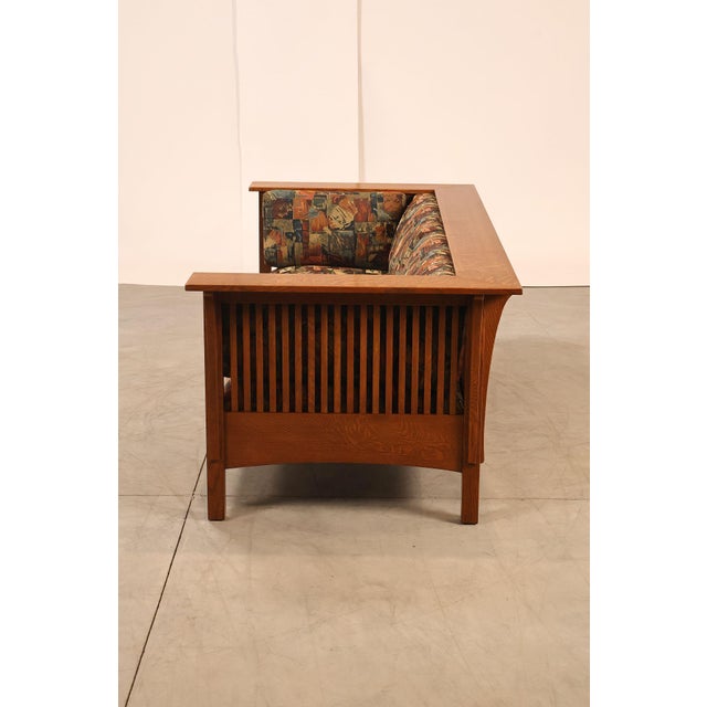 Stickley Mission Collection Oak Prairie Settle For Sale - Image 17 of 18