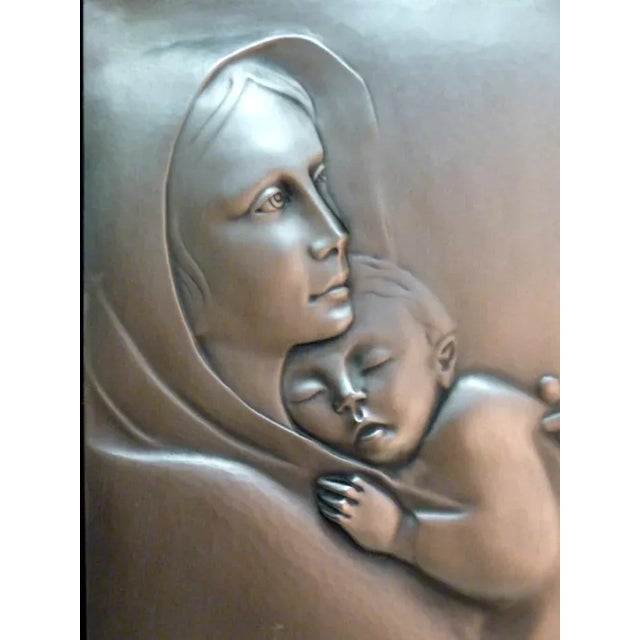 Silver Madonna and Child Engraving from Ottaviani, 1960s For Sale - Image 3 of 6