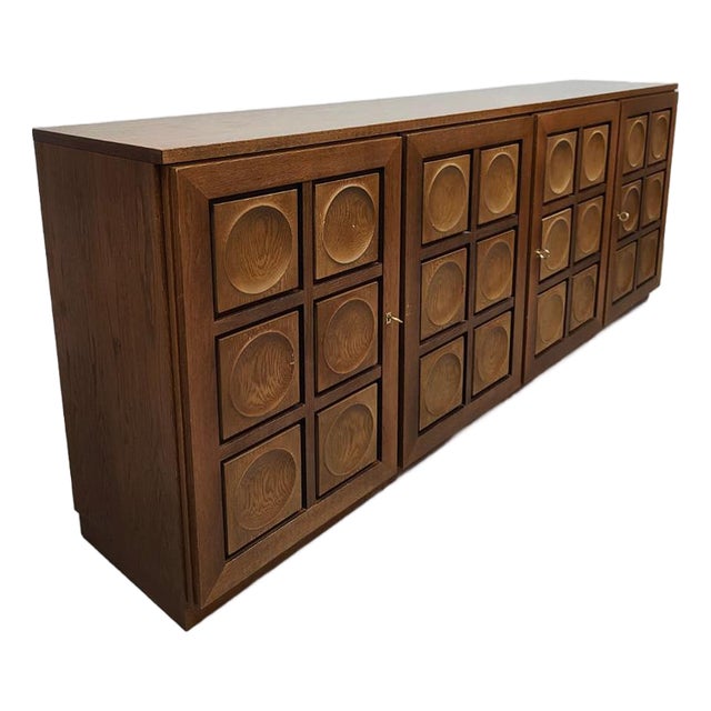 Vintage Cubism Brutalist Sideboard from Gerhard Bartels, 1970s For Sale
