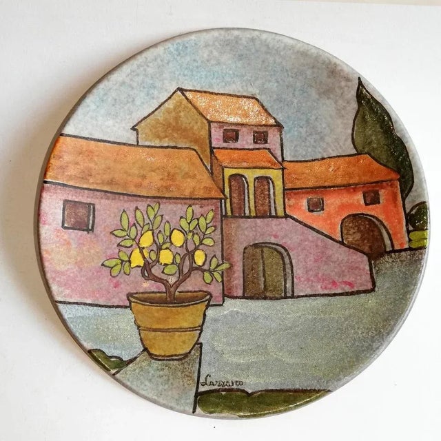 Vintage Ceramic Plate by Lazzaro for Italica ARS For Sale - Image 4 of 4