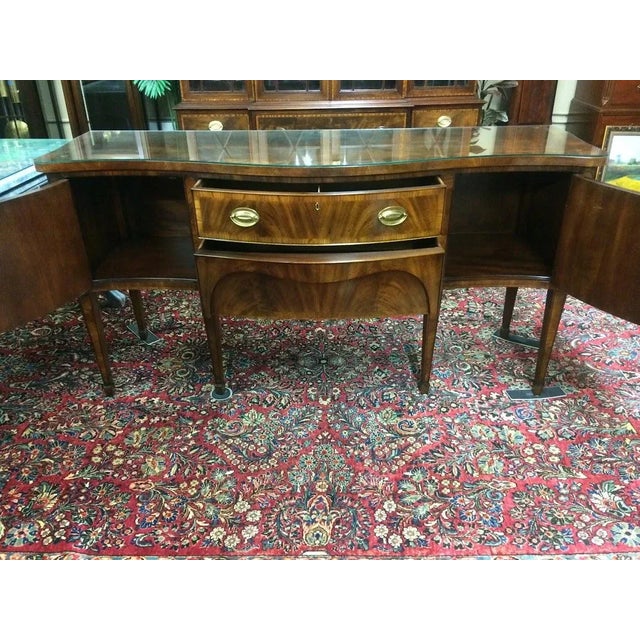 Vintage Sideboard Buffet, Henredon Furniture, Inlaid Federal Style Buffet For Sale - Image 11 of 11