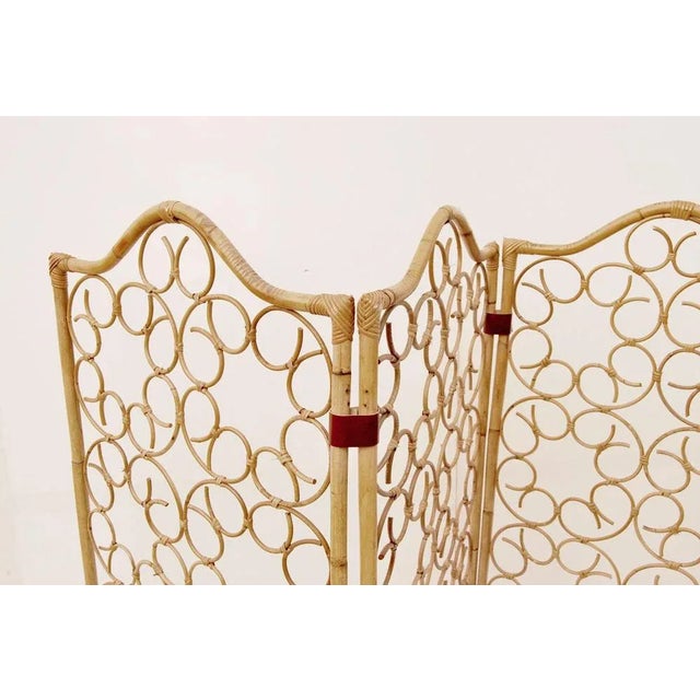 Bamboo and Wicker Room Divider, 1960s For Sale - Image 4 of 5