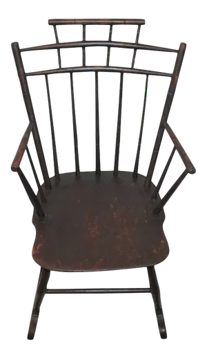 19th Century Brown Painted Windsor Rocking Chair