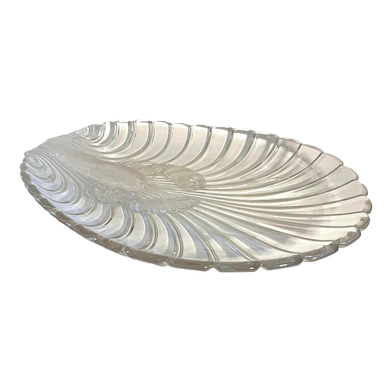 Late 20th Century Mikasa Large Clear Glass Lobster & Sea Shell Themed ...