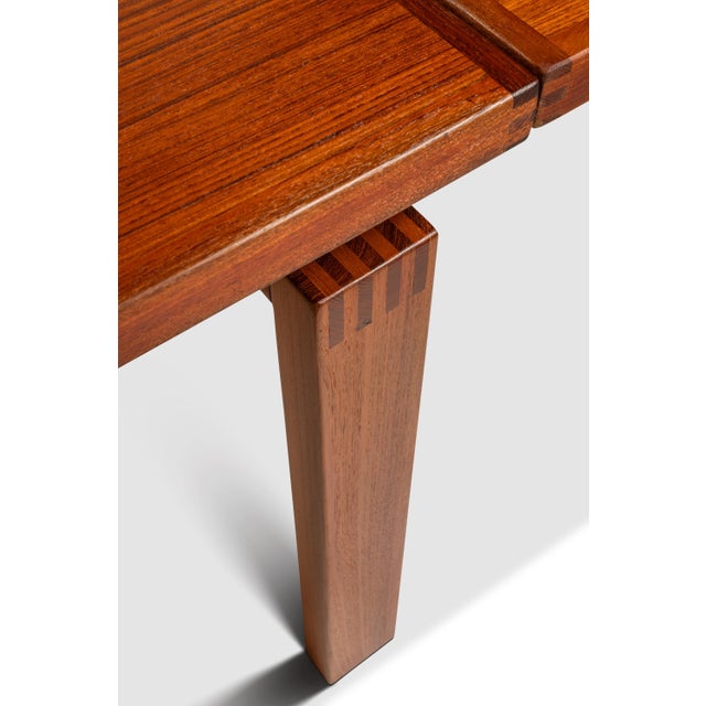 Restored Danish Modern Expansion Dropleaf Dining Table in Teak W/ Tile Inlay by Ox Art for Ansager Møbler, Denmark, C. 1977 For Sale - Image 17 of 18