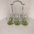 Vintage Chrome Farberware Drink Caddy and Green Bormioli Rocco Cordial Glasses- 7 Pieces For Sale - Image 9 of 9