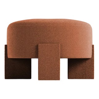 Cassete Puff in Boucle Burnt Orange by Alter Ego for Collector For Sale