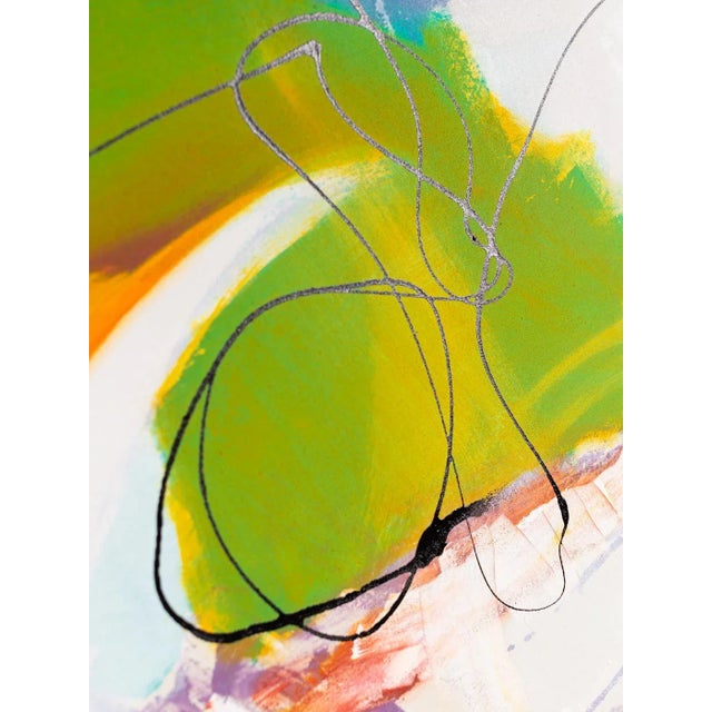 Blue Water Falling Down, Acrylic & Oil on Canvas For Sale - Image 8 of 10