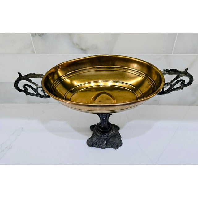 Early 20th Century Rococo-Style Mixed Metal Compote Centerpiece For Sale - Image 5 of 10